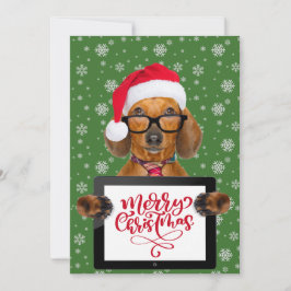 Tarjeta Festiva Gafas divertidas para perros Dachshund Tablet Feli