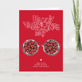 Tarjeta Festiva Gafas rojas divertidas regalo de novio valentino d