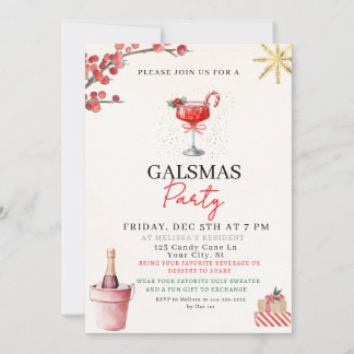 Tarjeta Festiva Gal Christmas Party Invite
