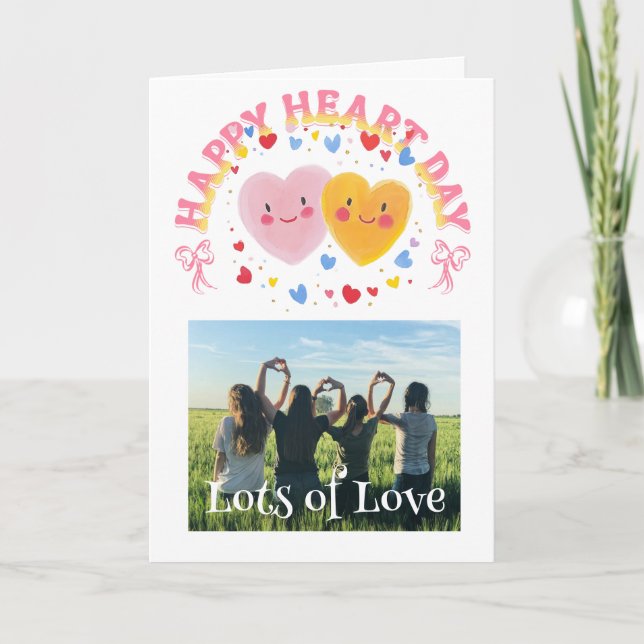 Tarjeta Festiva Galentine’s Day Custom Photo Card (Anverso)