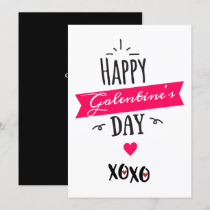 Tarjeta Festiva Galentine X ❤ X   Feliz Día de Galentina + Rosa