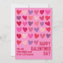 Galentines Day amigos únicos de corazón rojo rosad