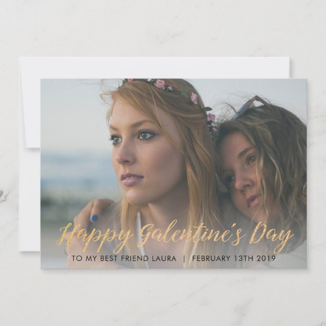 Tarjeta Festiva GALEntines Day Photo Card para el mejor amigo (Anverso)