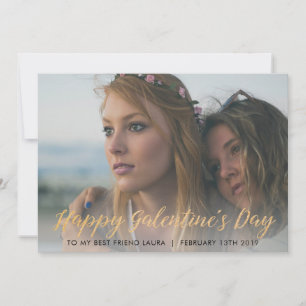 Tarjeta Festiva GALEntines Day Photo Card para el mejor amigo