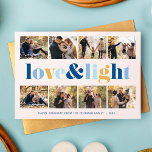 Tarjeta Festiva Galería de 8 fotos de "Amor y Luz" Hanukkah<br><div class="desc">Estas hermosas tarjetas de felicitación de Hanukkah son completamente personalizable. Añade tu propia foto y mensaje para un diseño único.</div>