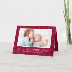 Tarjeta Festiva Galería fotográfica de Navidades de Buffalo Plaid