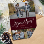 Tarjeta Festiva Galería fotográfica "Joyeux Noel" de tres<br><div class="desc">Personalice estos hermosos y modernos Navidades o tarjetas de vacaciones de invierno con sus fotos familiares y mensajes personales.</div>
