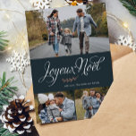 Tarjeta Festiva Galería fotográfica "Joyeux Noel" de tres<br><div class="desc">Personalice estos hermosos y modernos Navidades o tarjetas de vacaciones de invierno con sus fotos familiares y mensajes personales.</div>