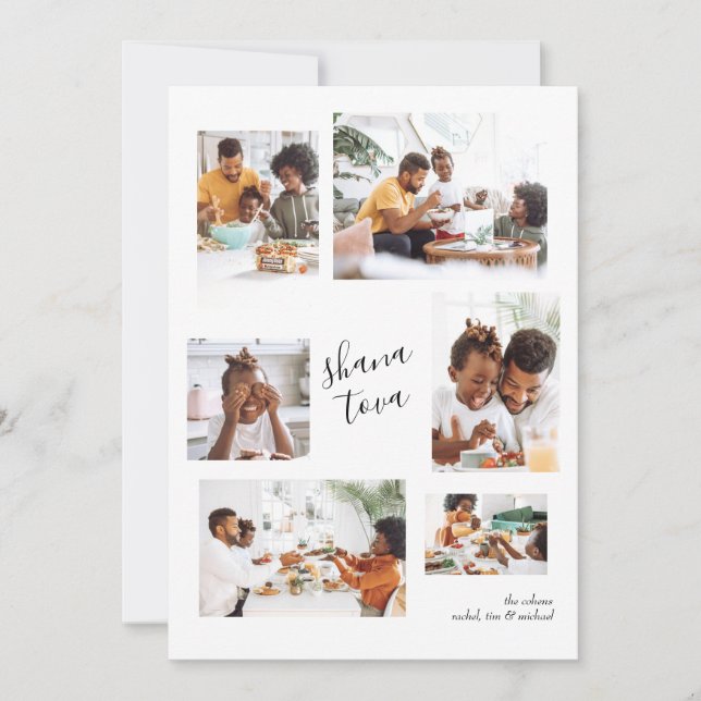 Tarjeta Festiva Galería fotográfica Shana Tova Collage Año Nuevo j (Anverso)