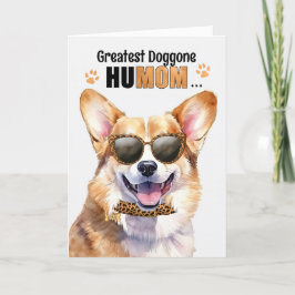 Tarjeta Festiva Galés Corgi Perro más grande Día de la Madre HuMOM