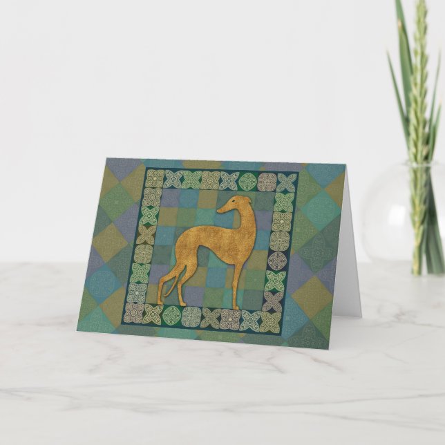 Tarjeta Festiva Galgo estilizado “Fergulia " (Anverso)