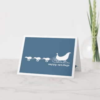Tarjeta Festiva Galgos que tiran del trineo de Santa