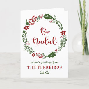 Tarjeta Festiva Gallego Feliz Navidad, Bo Nadal, Personalizado