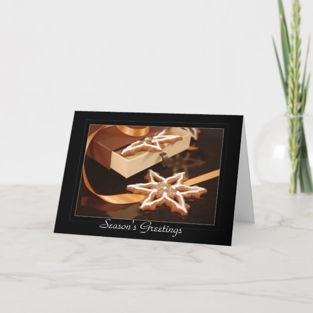 Tarjeta Festiva Galleta de la estrella del pan de jengibre (Anverso)