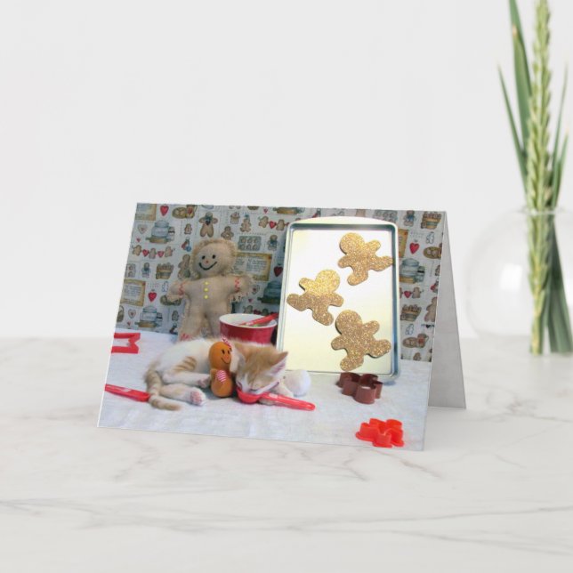 Tarjeta Festiva Galletas con pan de jengibre de Annie ( Gato / Gat (Anverso)