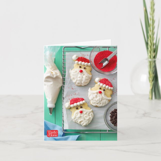 Tarjeta Festiva Galletas de azúcar de Papá Noel (Anverso)