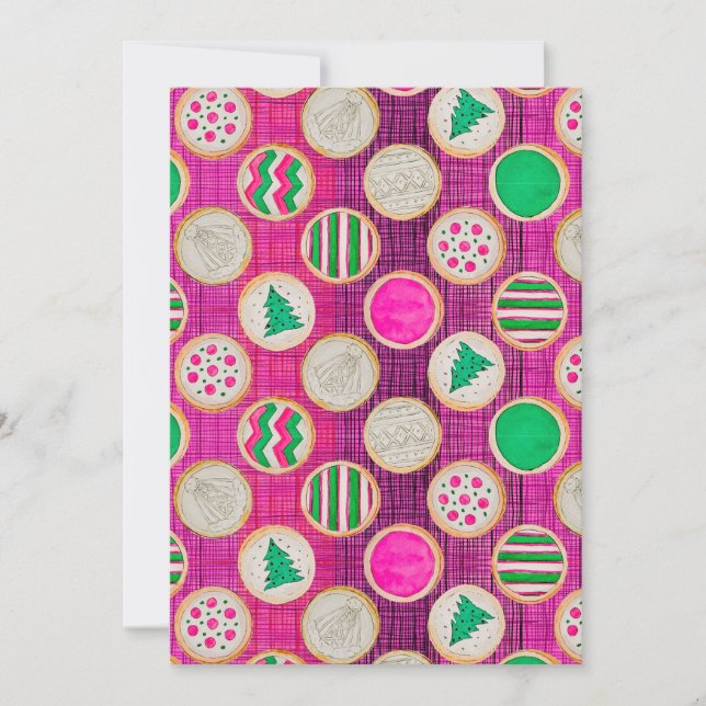 Tarjeta Festiva Galletas de Azúcar Pintadas a Mano Festivas sobre  (Anverso)