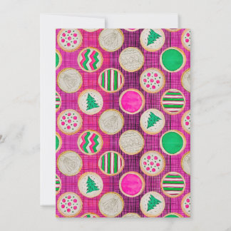 Tarjeta Festiva Galletas de Azúcar Pintadas a Mano Festivas sobre 