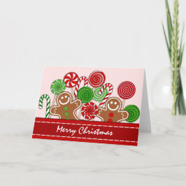 Tarjeta Festiva Galletas de galleta de Navidades rojos