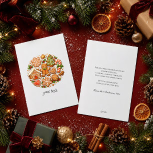 Tarjeta Festiva Galletas de Jengibre Vintage, Panadería Navideña A