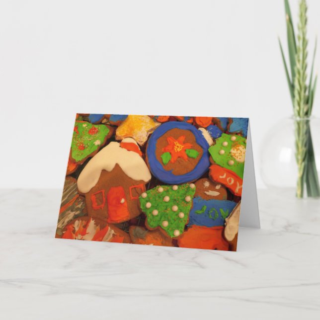 Tarjeta Festiva Galletas de pan de jengibre con espuma (Anverso)