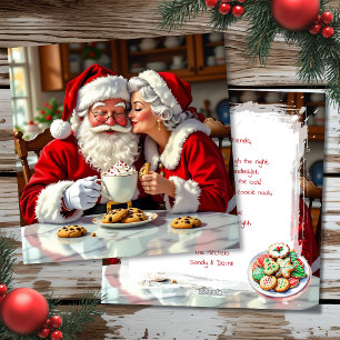 Tarjeta Festiva Galletas de Sr y Sra Claus, Chocolate Caliente Nav