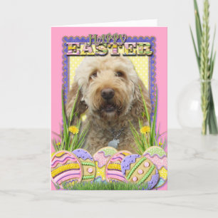 Tarjeta Festiva Galletas del huevo de Pascua - GoldenDoodle