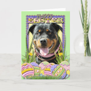Tarjeta Festiva Galletas del huevo de Pascua - Rottweiler