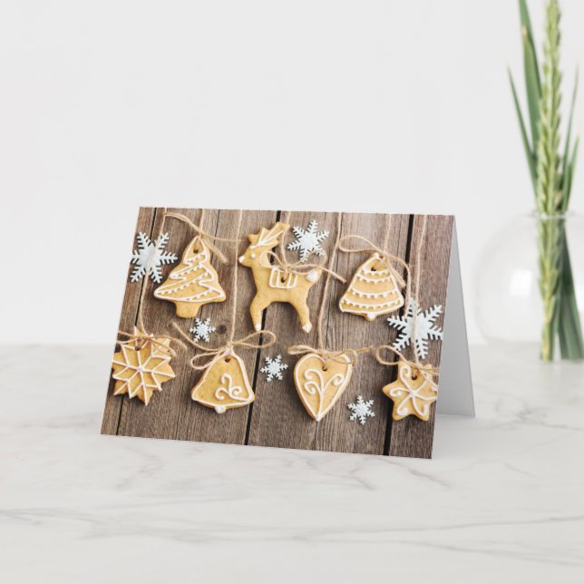 Tarjeta Festiva Galletas hechas en casa del pan de jengibre del (Anverso)