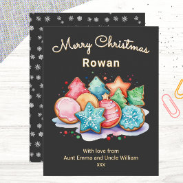 Tarjeta Festiva Galletas Heladas Festivas Personalizadas Feliz Nav