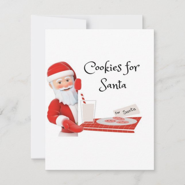 Tarjeta Festiva Galletas para Santa en un  (Anverso)