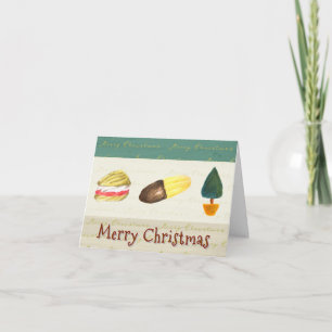Tarjeta Festiva Galletas Rústicas Acogedoras Navideñas Dobladas