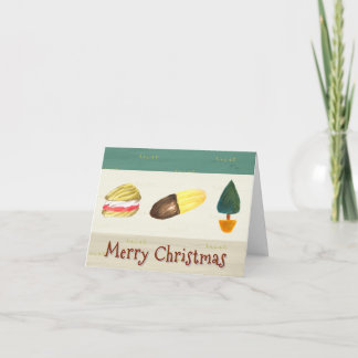 Tarjeta Festiva Galletas Rústicas Acogedoras Navideñas Dobladas