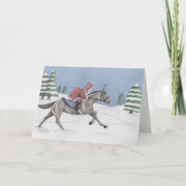 Tarjeta Festiva Galloping Santa