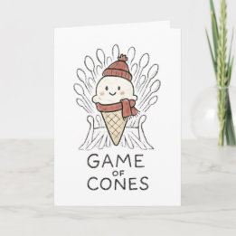 Tarjeta Festiva Game of Cones - Funny Christmas Card