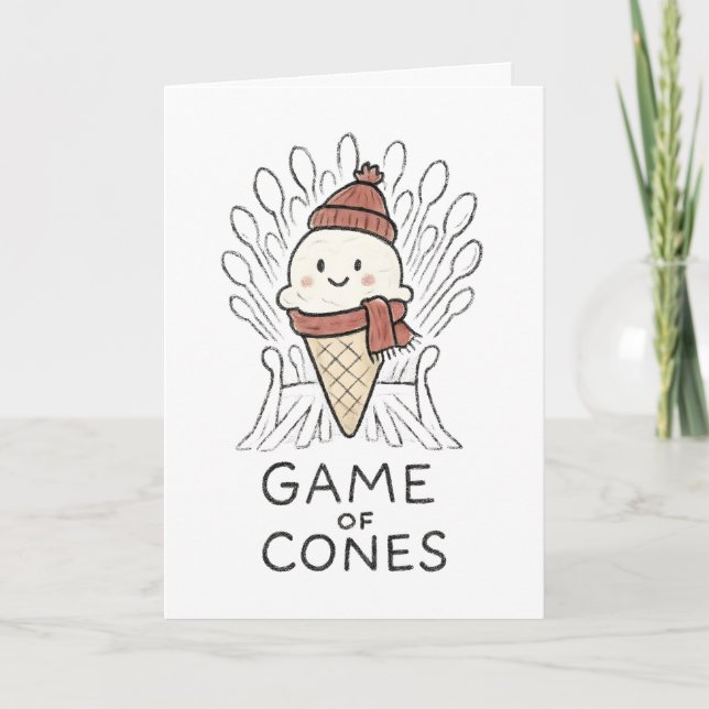 Tarjeta Festiva Game of Cones - Funny Christmas Card (Anverso)