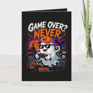 Tarjeta Festiva Game Over Nunca Divertido Fantasma de Jugador Hall