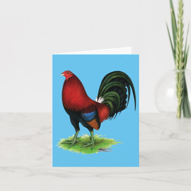 Tarjeta Festiva Gamecock: rojo oscuro (Anverso)