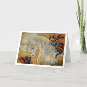 Tarjeta Festiva GANADORES NEGROS Y HALLOWEEN UNICORN Blank