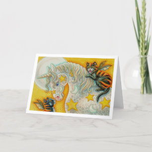 Tarjeta Festiva GANADORES NEGROS Y HALLOWEEN UNICORN Blank