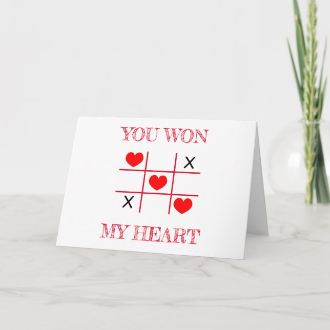 Tarjeta Festiva Ganaste mi corazón (Anverso)