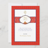Ganesh acuarela y Diya Diwali saludos