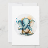 ganesha como lindo bebé elefante azul