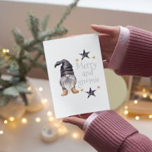 Gangnomo de acuarela de invierno para Navidades