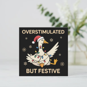 Tarjeta Festiva Ganso Festivo Pero Sobrestimulado Navideño Diverti