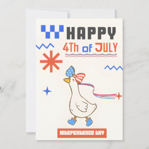 Tarjeta Festiva Ganso Patriótico Feliz 4 de Julio Independencia