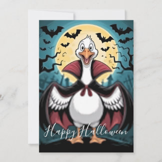 Tarjeta Festiva Ganso Vampiro Divertido Halloween
