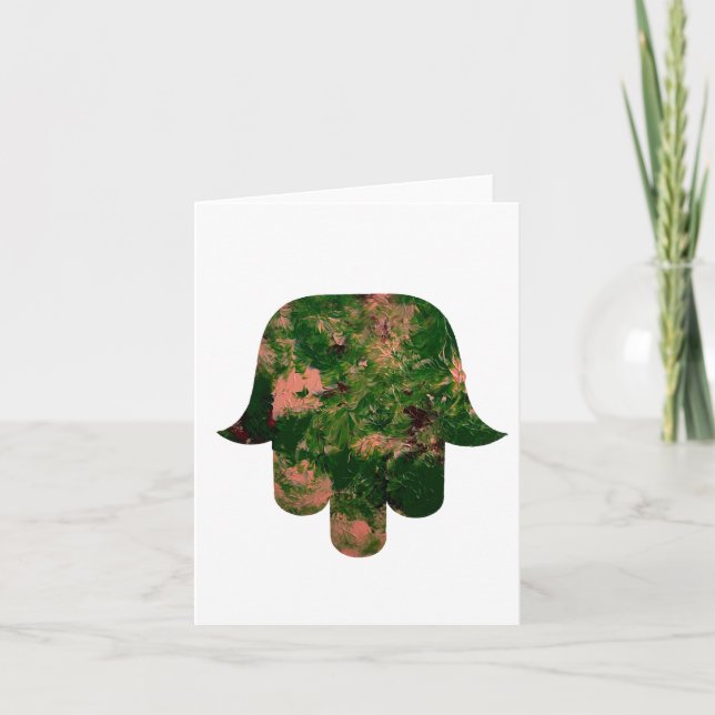 Tarjeta Festiva Garden Hamsa Balloon Painting Studio Art  (Anverso)