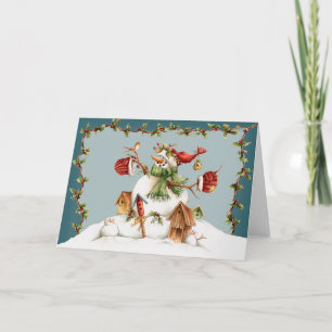 Tarjeta Festiva Garden Snowman
