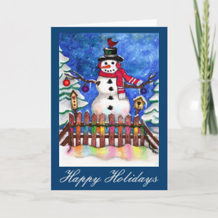 Tarjeta Festiva Garden Snowman